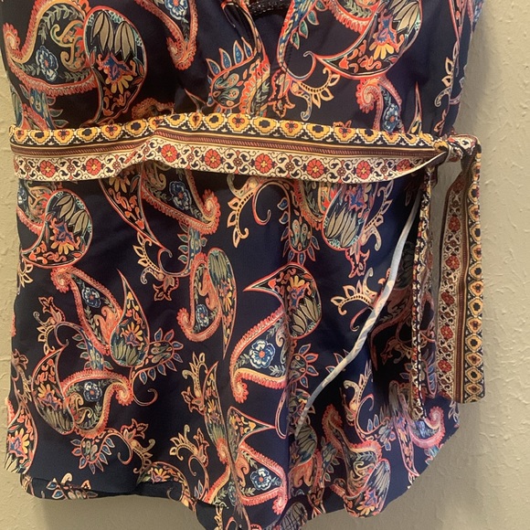 Alex Marie Boho 2 Piece Swim Top Only Navy Blue Women’s Sz Large - Picture 3 of 11